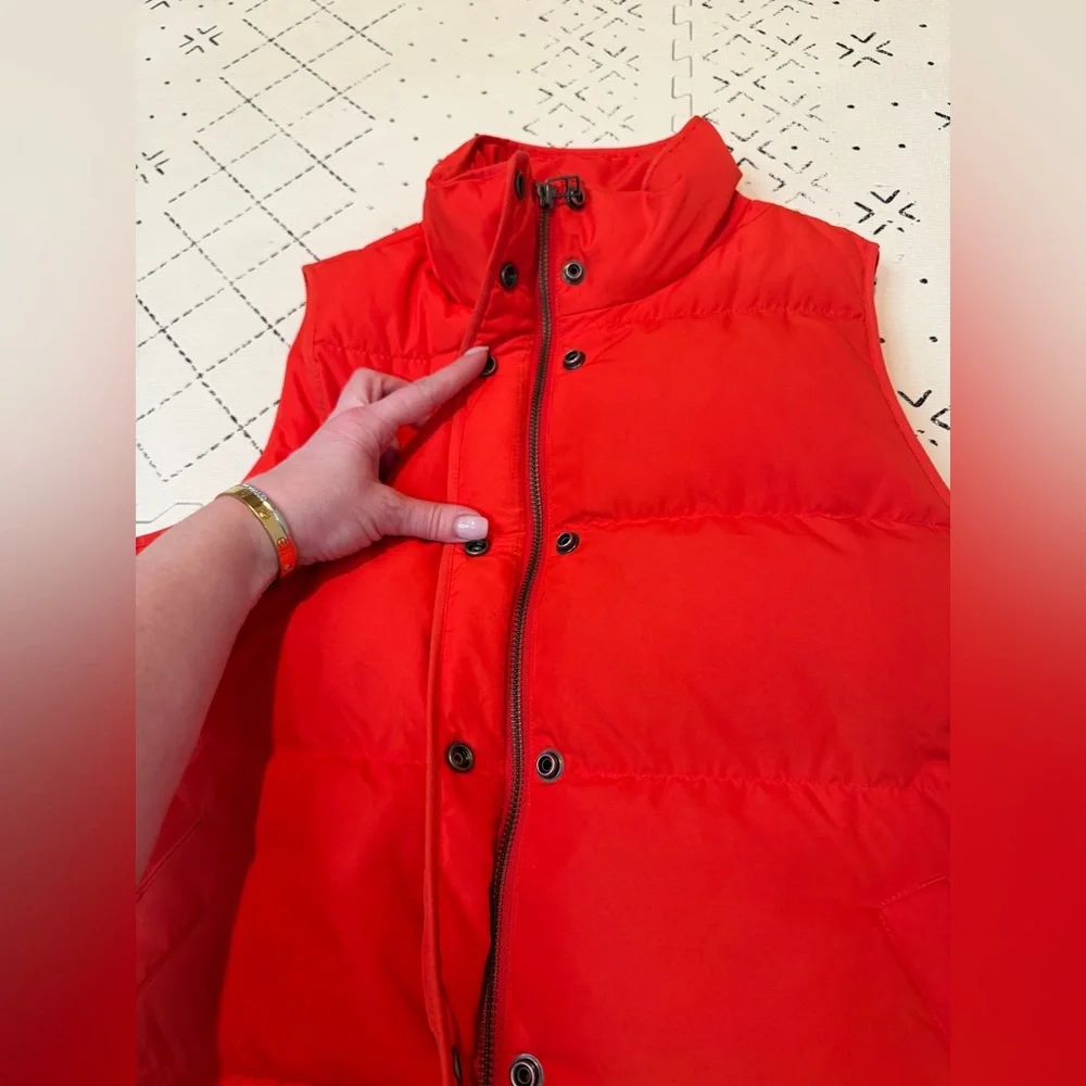 J. Crew Factory puffer‎ Dawn zip up vest in bright red S